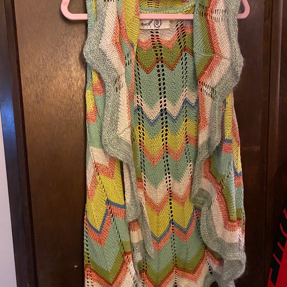 Anthropologie  Unni Chevron Cardigan Knit Vest by Rosie Neira Size XS/S